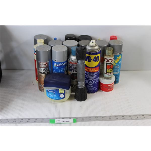 Assorted Automotive Items - Super Enamel, WD-40, Rust Paint, Misc.