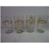 Image 3 : (8) Vintage Libby Monogrammed "S" Juice Glasses and (3) Small Vases