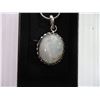 Image 4 : Sterling Silver Oval Moonstone Pendant with Chain-20"