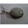 Image 5 : Sterling Silver Oval Moonstone Pendant with Chain-20"