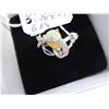Image 2 : Sterling Silver Opal and Cubic Zirconia Ring-Size 8