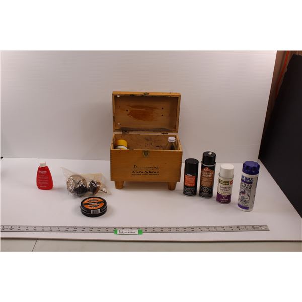 Ronson Roto-Shine Electric Shoe Polisher Box w/ Various Shoe Polish Treatments & Attachments (No Pol