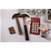 Image 3 : Various Household Tools & Hardware - Flash Light, Hammers, Felt Pads, Screws, Timer, C-Clamps, Saw, 