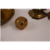 Image 4 : Vintage Brass Decor. - Candle Holders, Bookends, Divided Dish, Die