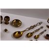 Image 3 : Various Brass/Copper Decor. - Napkin Rings, Goblets, Dish, Candle Holders, Spoons, Knick Knacks