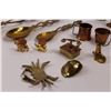 Image 5 : Various Brass/Copper Decor. - Napkin Rings, Goblets, Dish, Candle Holders, Spoons, Knick Knacks
