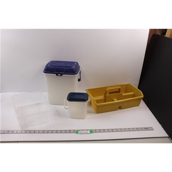 (4 pcs) Storage Containers, Small Pitcher & Tray