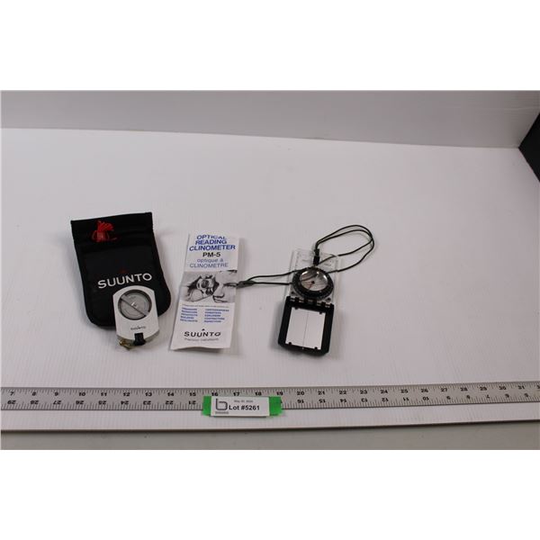 Suunto Optical Reading Clinometer w/Case, Pamphlet & Silva Compass