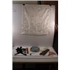Image 1 : Table Cloth, Wooden Spoons, Webbed Straps, Closet Organizer, Candle Snuffer, Neck Tie, Wooden Fan & 