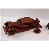 Image 3 : (2) Wooden 1920's Cars - Wheel Broke Off of Each & Headlight on Multi-color