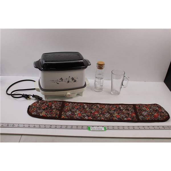 West Bend Electric Warmer, Dressing Jar, Cup & Oven Mit/Pot Holder