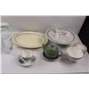 Image 5 : Cups, Serving Platter, Tea Cup w/Saucer, Tea Pot, Bowls, Lidded Dishes, etc.