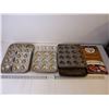 Image 1 : (6) Muffin/Mini Muffin Bake Pans,(2) Baking Pans, Parchment Paper and Metal Tray
