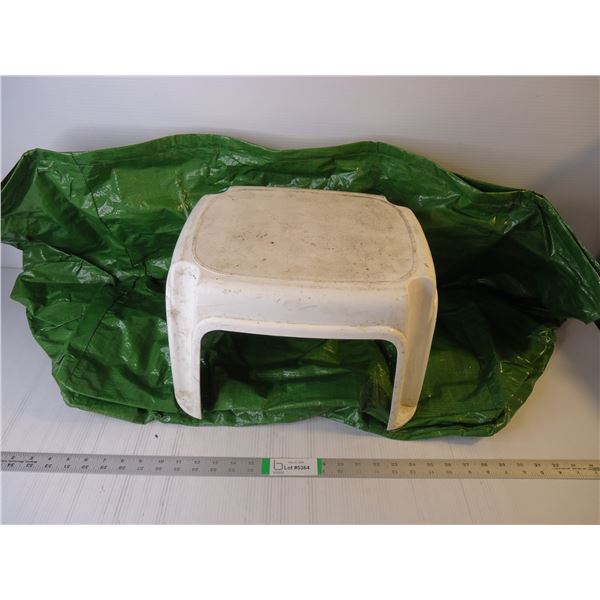 Small Plastic Step Stool and Large Garden Waste Bag
