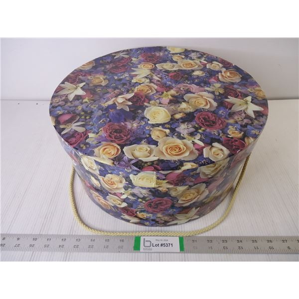 (2) Large Vintage Hatbox Floral Design with (1) Hat
