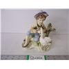Image 1 : Boy Ornament with Swan Porcelain Figure-Made in Japan
