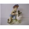 Image 2 : Boy Ornament with Swan Porcelain Figure-Made in Japan