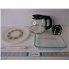 Image 1 : Candy Thermometer, Carafe,(3) Plastic Plates, Pyrex Dish and One Dice