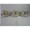 Image 3 : Vintage Dinnerware from St. Andrews College in Saskatoon-(3) Cups/Saucers and (3) Plates