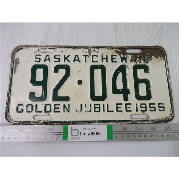 1955 Saskatchewan License Plate- Golden Jubilee