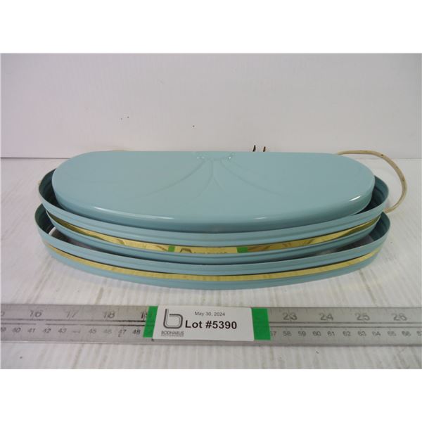 Vintage Art Deco Baby Blue Metal Wall Sconce