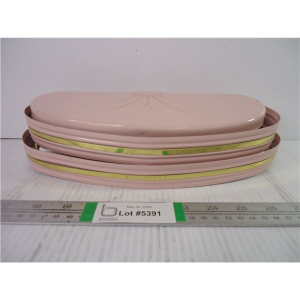 Vintage Art Deco Pink Metal Wall Sconce