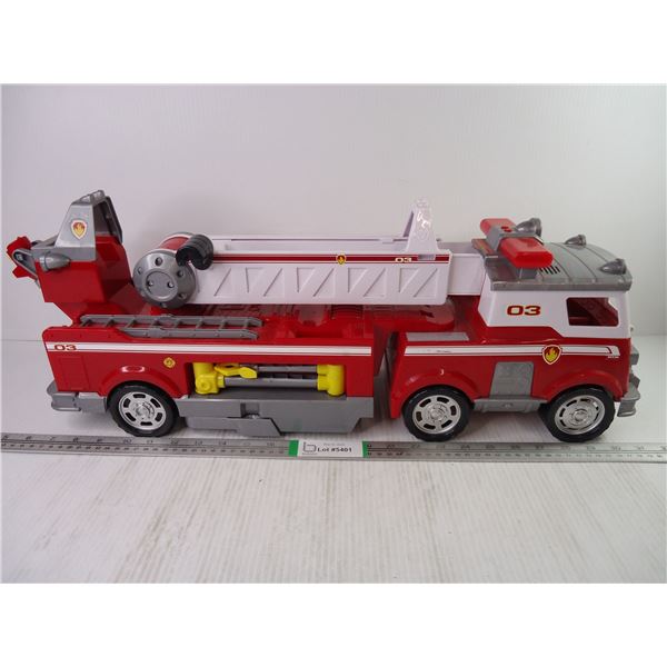 Red Plastic Fire Truck-24" Long, makes sounds