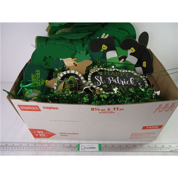 Large Box full of St. Patricks Day Decorations