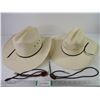 Image 1 : (2) Cowboy Straw Hats-Laredo (Size 7) and Eddy (Size XL)and (2) Bolo Ties