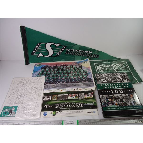 Lot of assorted Saskatchewan Roughrider Items-as pictured