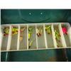 Image 2 : Small Metal Fishing Tackle Box with some accessories