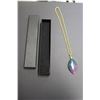 Image 1 : Gold Tone Translucent Green/Pink Pendant with Chain-18:"
