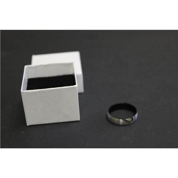 Men's Comfort Fit Brushed Titanium Ring-Size 11