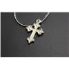 Image 4 : Blue Aurora Cross Pendant on Silver necklace-18"