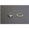 Image 2 : Silver Set of (2) Zircon Rings-Size 9