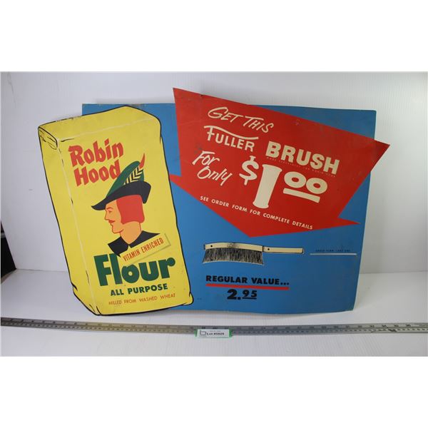 Vintage Robin Hood Flour - Cardboard Advertising Pole Sign