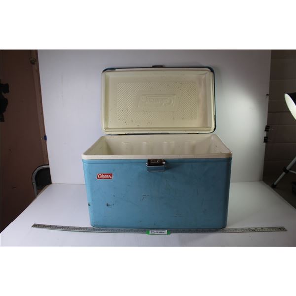 Vintage Metal Coleman Cooler (has some chipping on lid edge)