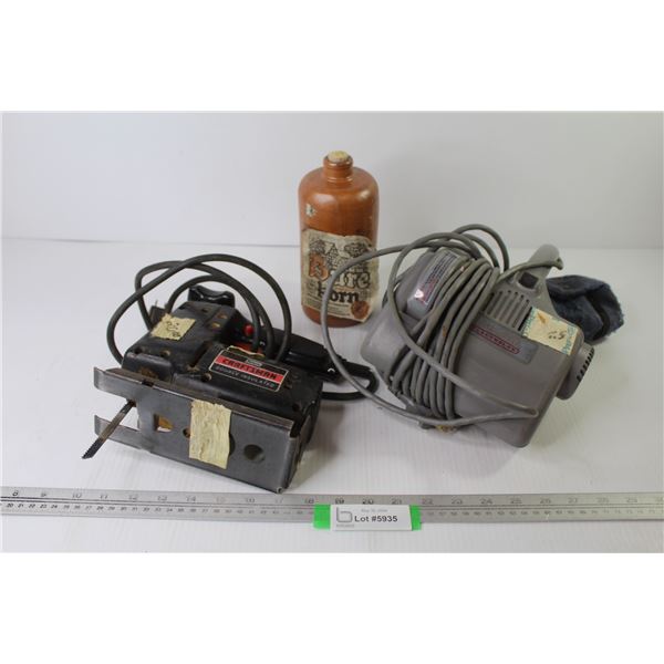Craftsman Jig Saw (working) - Electrolux Hand Held Vacuum (working) - German Labeled Bottle