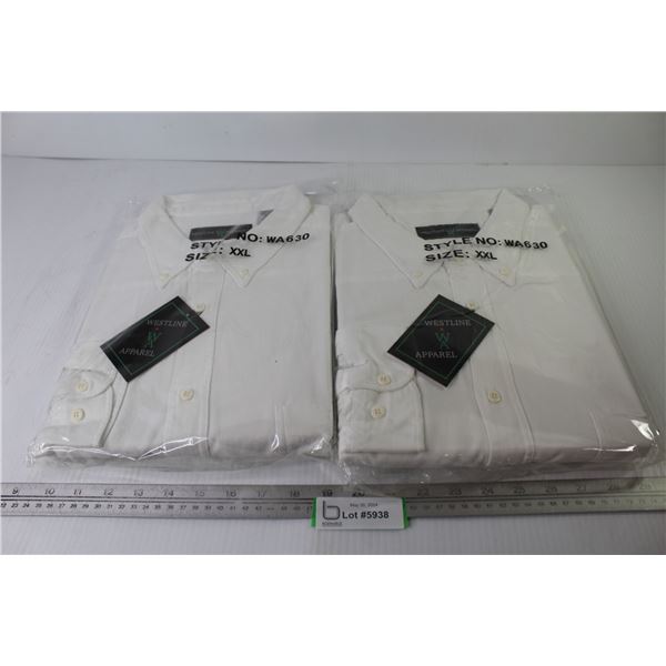 (2) White Westline Apparel Shirts (size XXL - NIB)