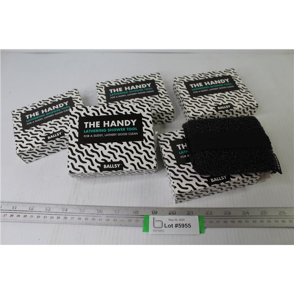 (5) The Handy Lathering Shower Tool (NIB)