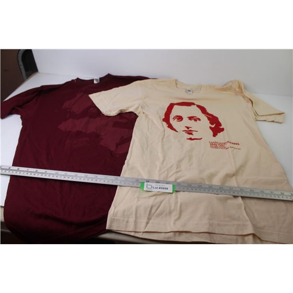 (2) T-Shirts Size Small - 1910-92 Margaret Crang - 1932-73 Victor Jara