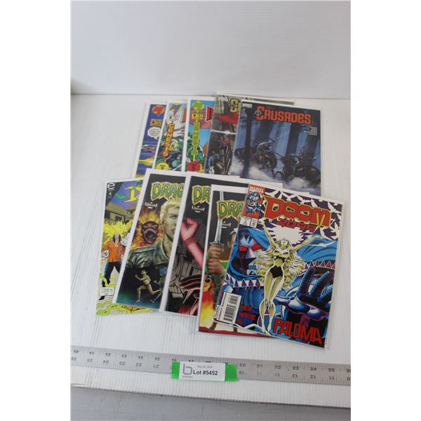(3) Malibu Comics, Doom 2099, (3) Dragonring, (2) The Crusades, Dragon Lines