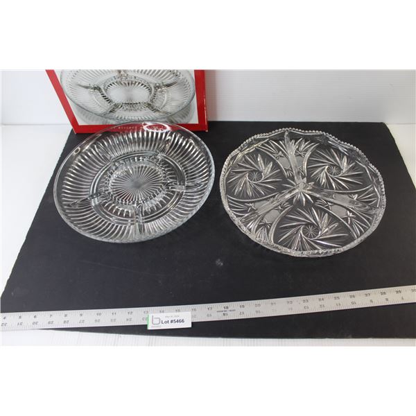 (2) Glass Serving Trays