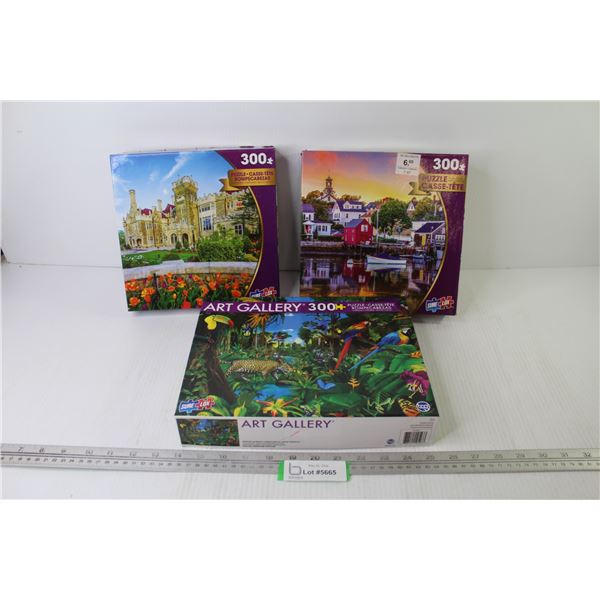 (3) 300 Piece Puzzles (used)