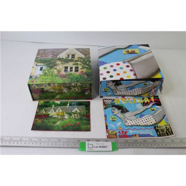 (1) 500 Piece Puzzle - (1) 1000 Piece Puzzle (both used)