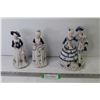 Image 1 : (3) Victorian Era - Blue & White Figurines