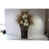 Image 1 : Metal Wall Vase w/Faux Flower Arrangement