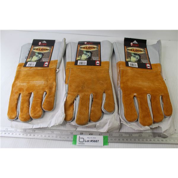 (3) Pairs of The Watson Welding Gloves (size m)