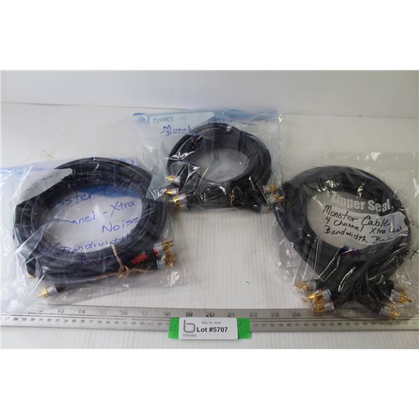 (3) 13' Monster Cable Sets (4 channel xtra low Noise Bandwidth Balanced)
