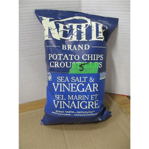 SHELF PULLS (AS IS);  KETTLE SEA SALT VINEGAR CHIPS (198G) - BAG